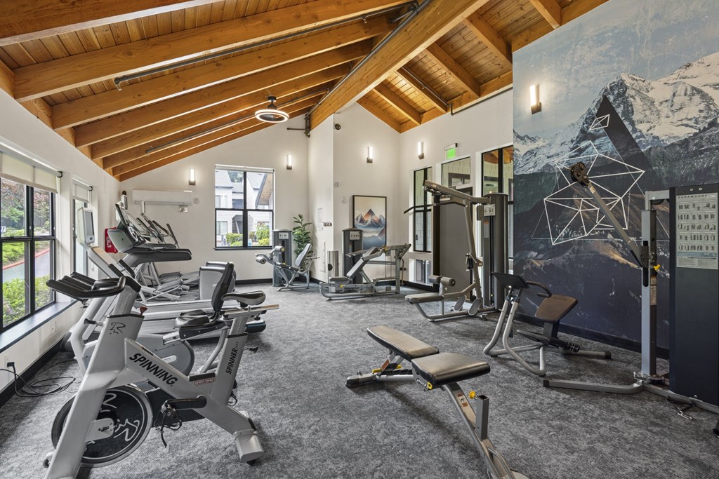 Updated Fitness Center at The Lakes Apartments in Bellevue, WA 98007